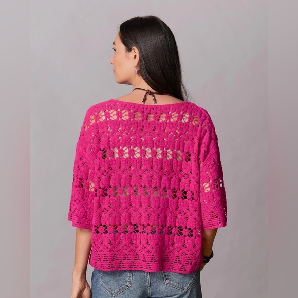 SOLD 😎 Women’s Sundance Samara Crochet Tee size L boho festival vibes hippie - Picture 2 of 12